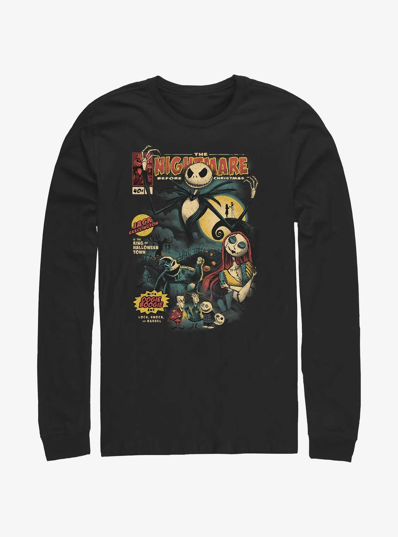 Men's Black The Nightmare Before Christmas Comic Book Cover T-Shirt