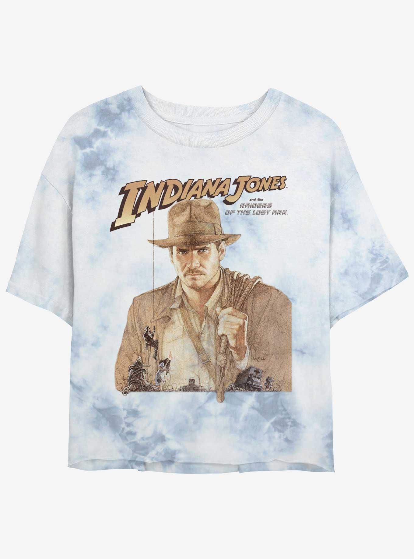 Indiana Jones and the Raiders of the Lost Ark Girls Tie-Dye Crop T-Shirt, WHITEBLUE, hi-res