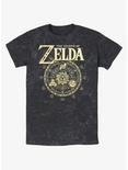 The Legend of Zelda Marks of the Goddesses Mineral Wash T-Shirt, BLACK, hi-res