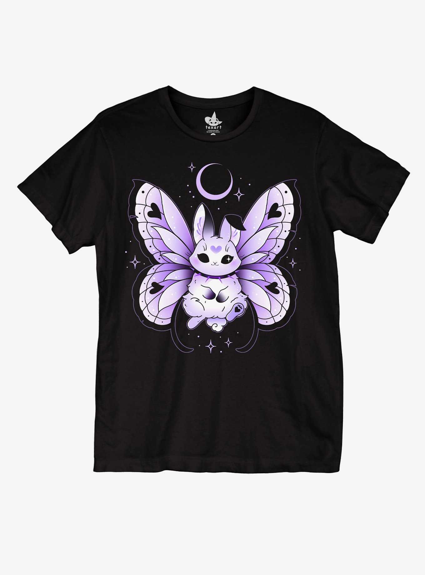 Purple Bunny Fairy Boyfriend Fit Girls T-Shirt By Texdoodles, , hi-res