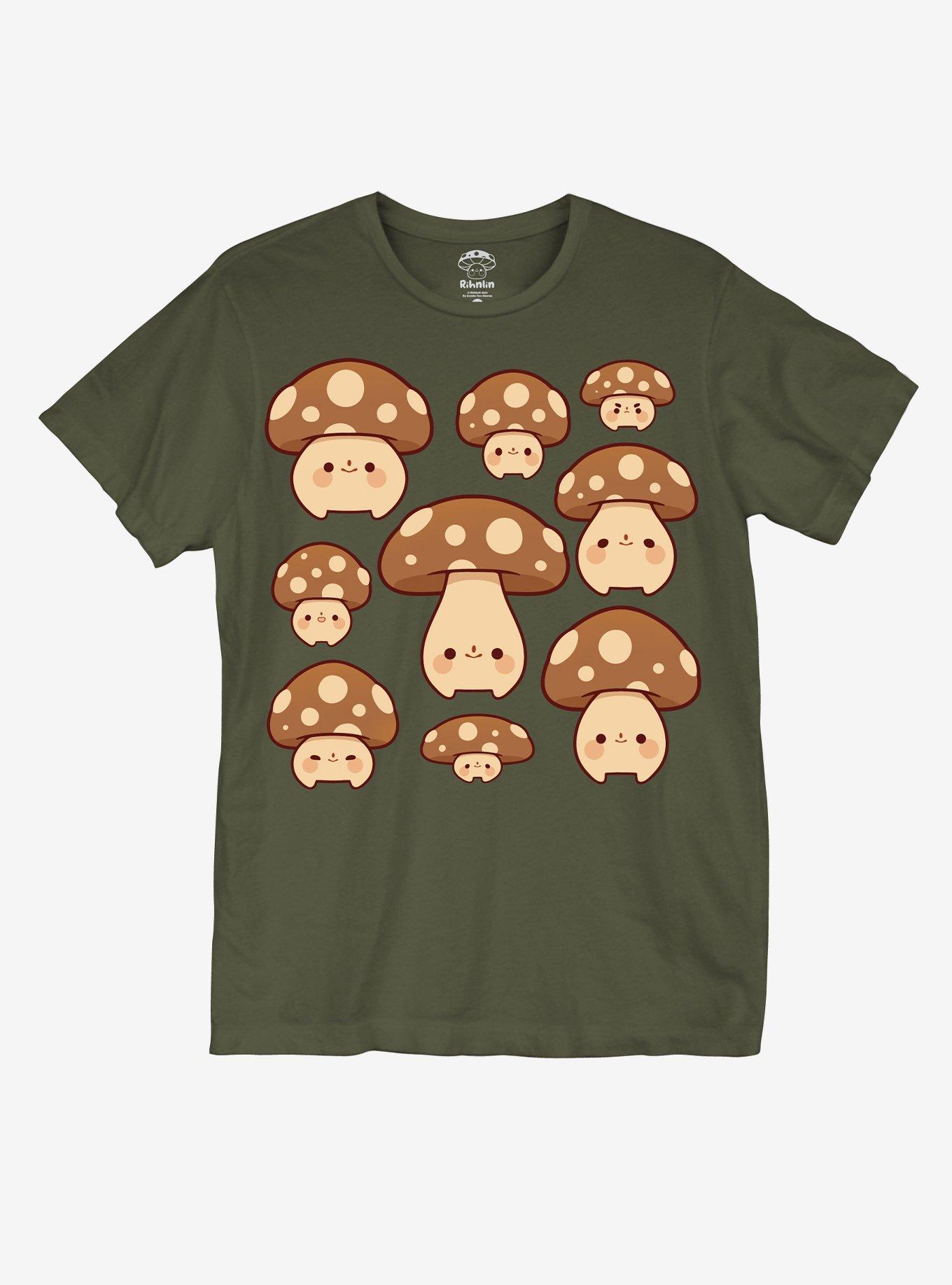 Mushroom Group Grid Boyfriend Fit Girls T-Shirt By Rinhlin | Hot Topic