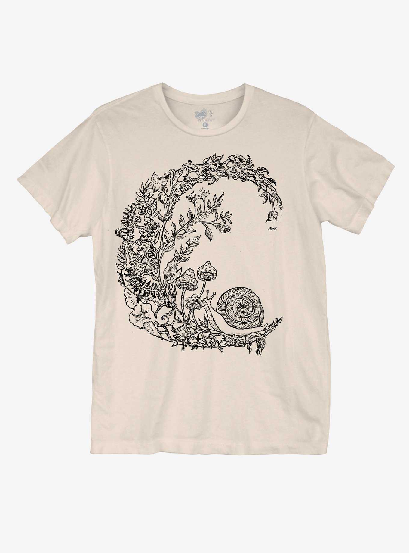 Snail Moon Boyfriend Fit Girls T-Shirt By Cat Mallard, , hi-res