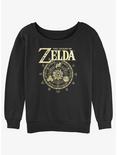 The Legend of Zelda Marks of the Goddesses Womens Slouchy Sweatshirt, BLACK, hi-res