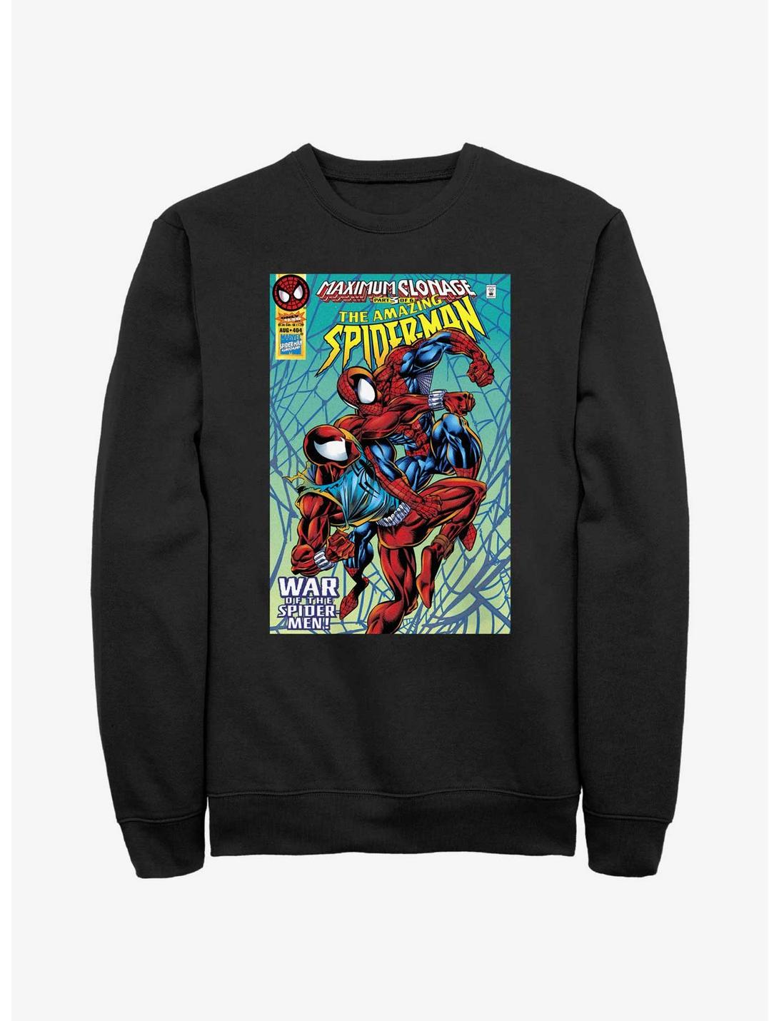 Marvel Spider-Man Clone Wars Comic Cover Sweatshirt, BLACK, hi-res
