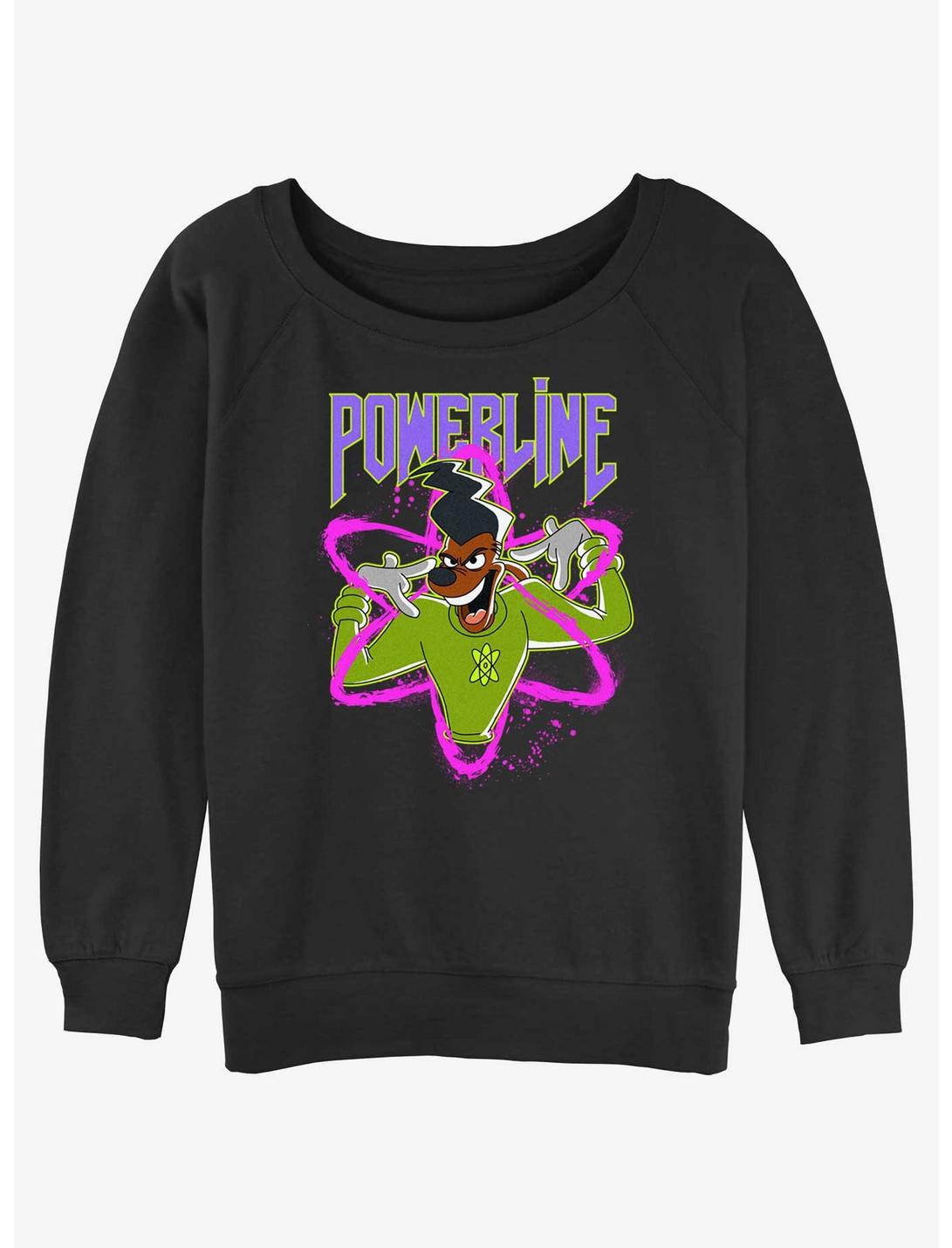 Disney Goofy I Have Power Womens Slouchy Sweatshirt, BLACK, hi-res