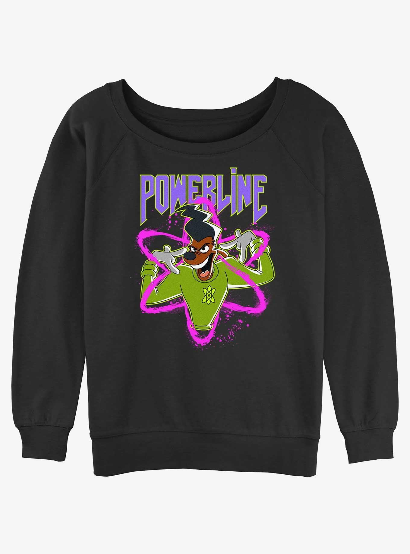 Disney Goofy I Have Power Womens Slouchy Sweatshirt, BLACK, hi-res