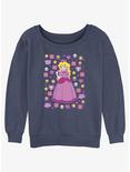 Mario Princess Peach Womens Slouchy Sweatshirt, BLUEHTR, hi-res