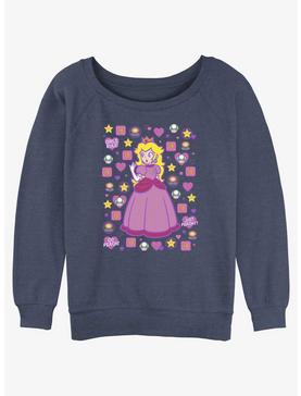 Mario Princess Peach Womens Slouchy Sweatshirt, , hi-res