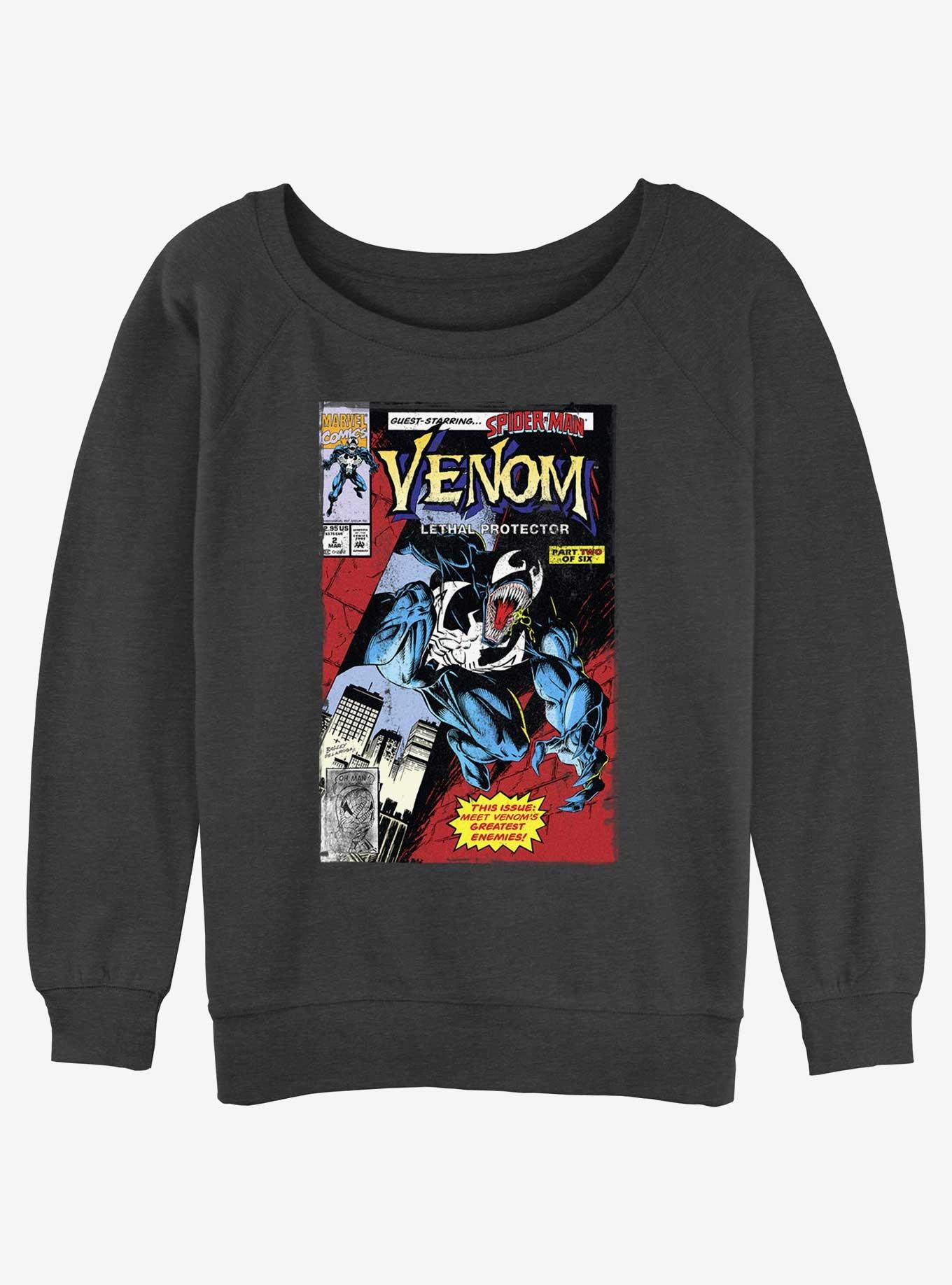 Marvel Venom Lethal Protector Comic Cover Womens Slouchy Sweatshirt, , hi-res