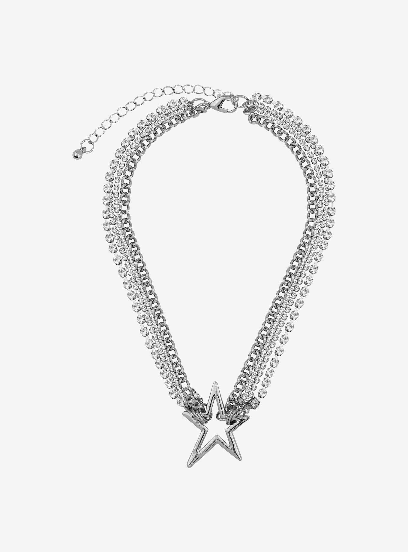 LEAQU Women Fashion Five-pointed Stars Pendant Charm Necklace Chain Choker  Jewelry Gift 
