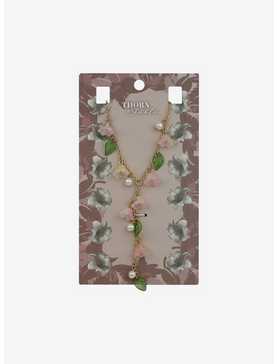 Thorn & Fable Pink Flower Lariat Necklace, , hi-res