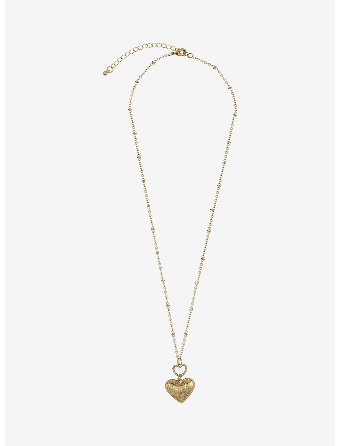 Sweet Society Gold Heart Pendant Necklace | Hot Topic