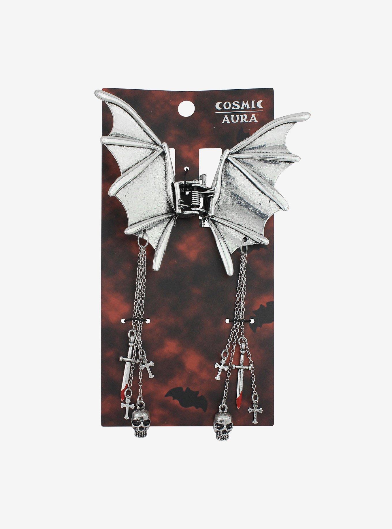 Cosmic Aura Bat Wing Drops Claw Hair Clip, , hi-res