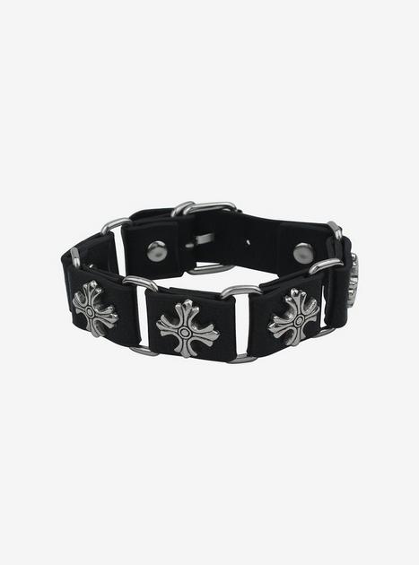 Social Collision Cross Studded Cuff Bracelet | Hot Topic