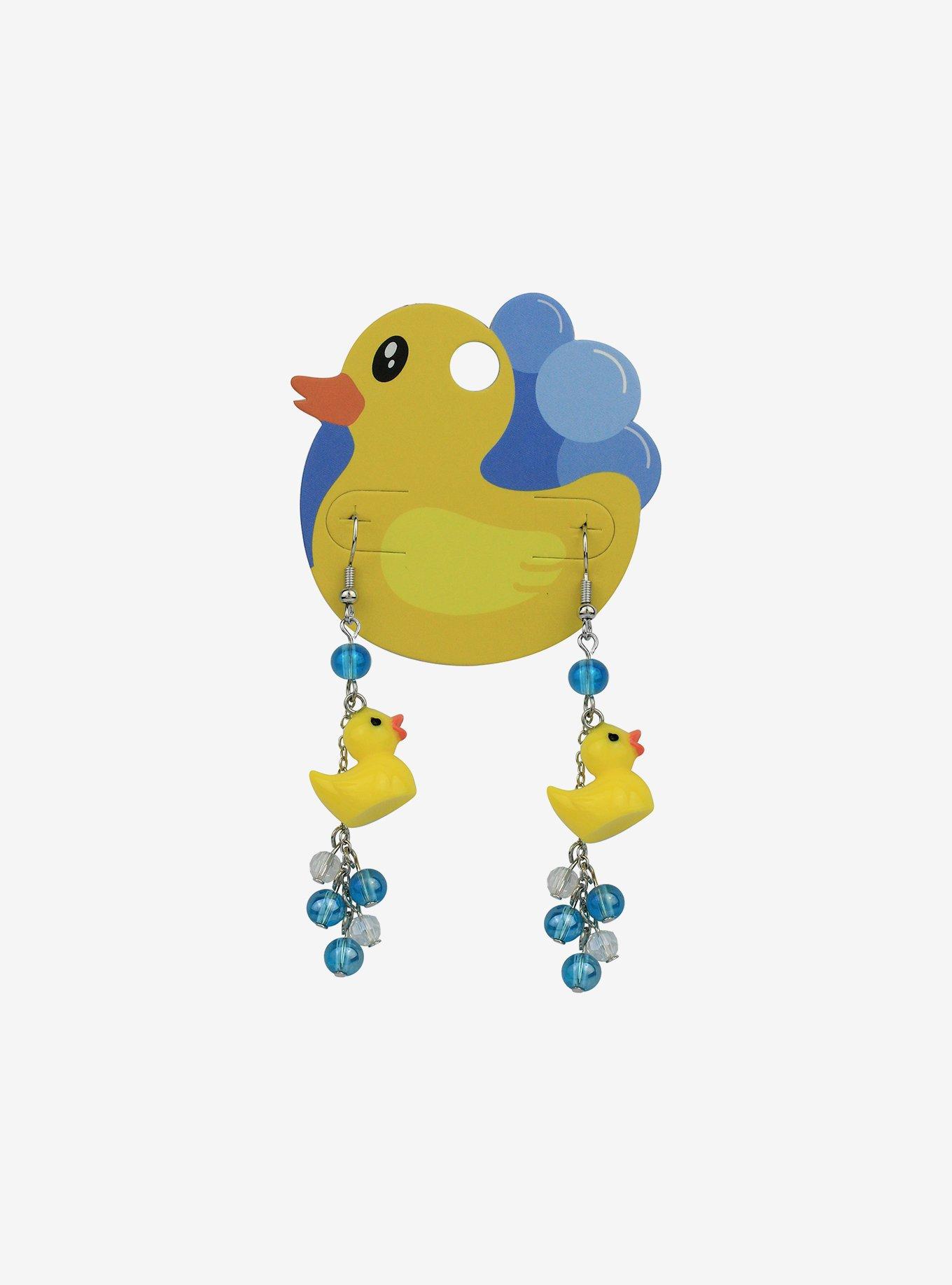 Rubber Duck Beaded Bubbles Drop Earrings, , hi-res