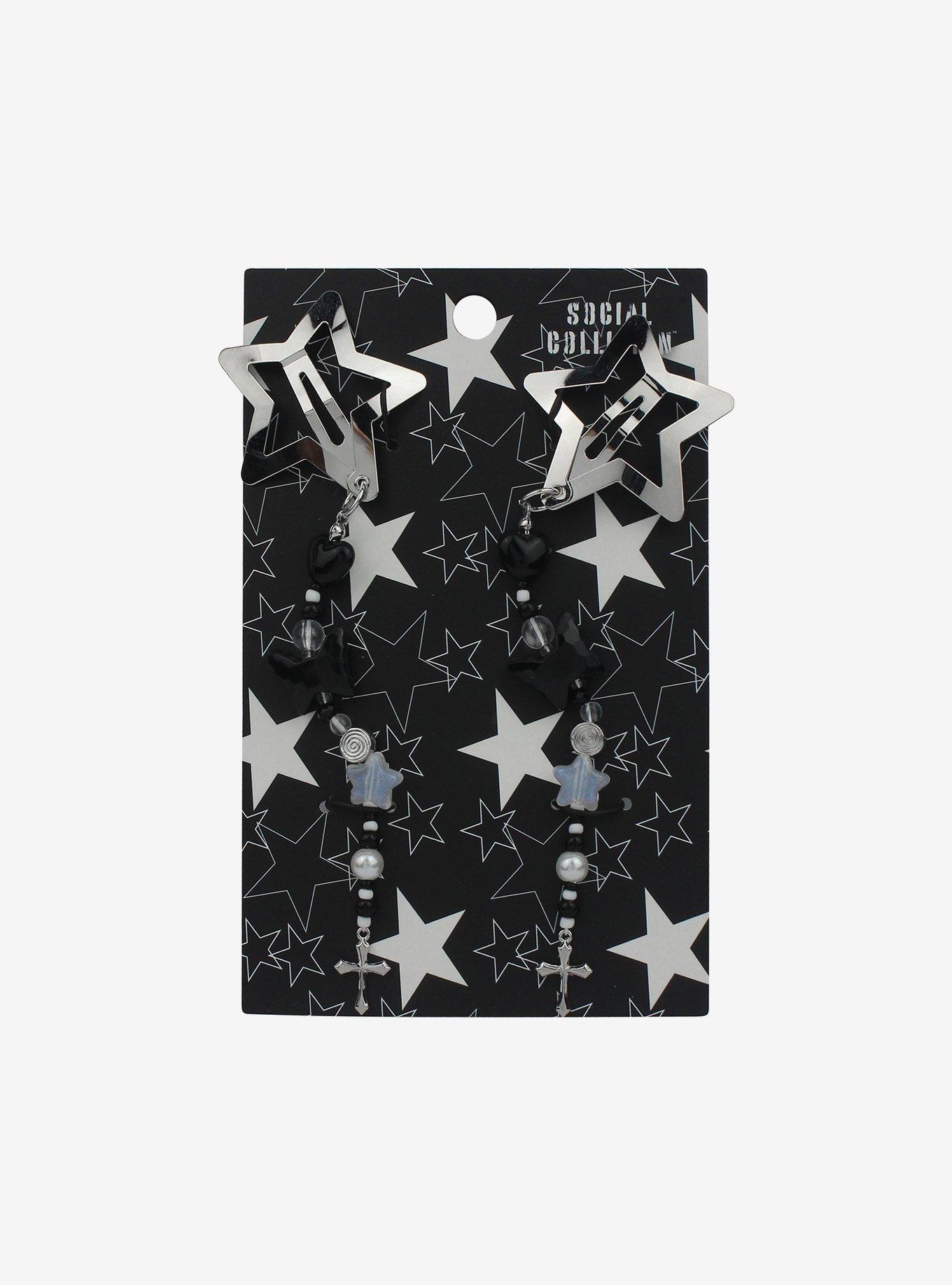 Social Collision Star Bead Charm Hair Clip Set, , hi-res