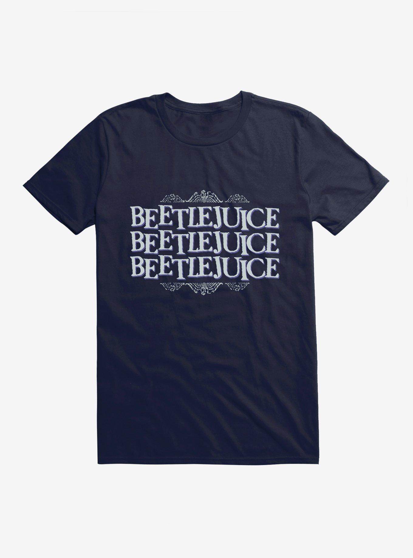 Beetlejuice Say It 3 Times! T-Shirt, NAVY, hi-res