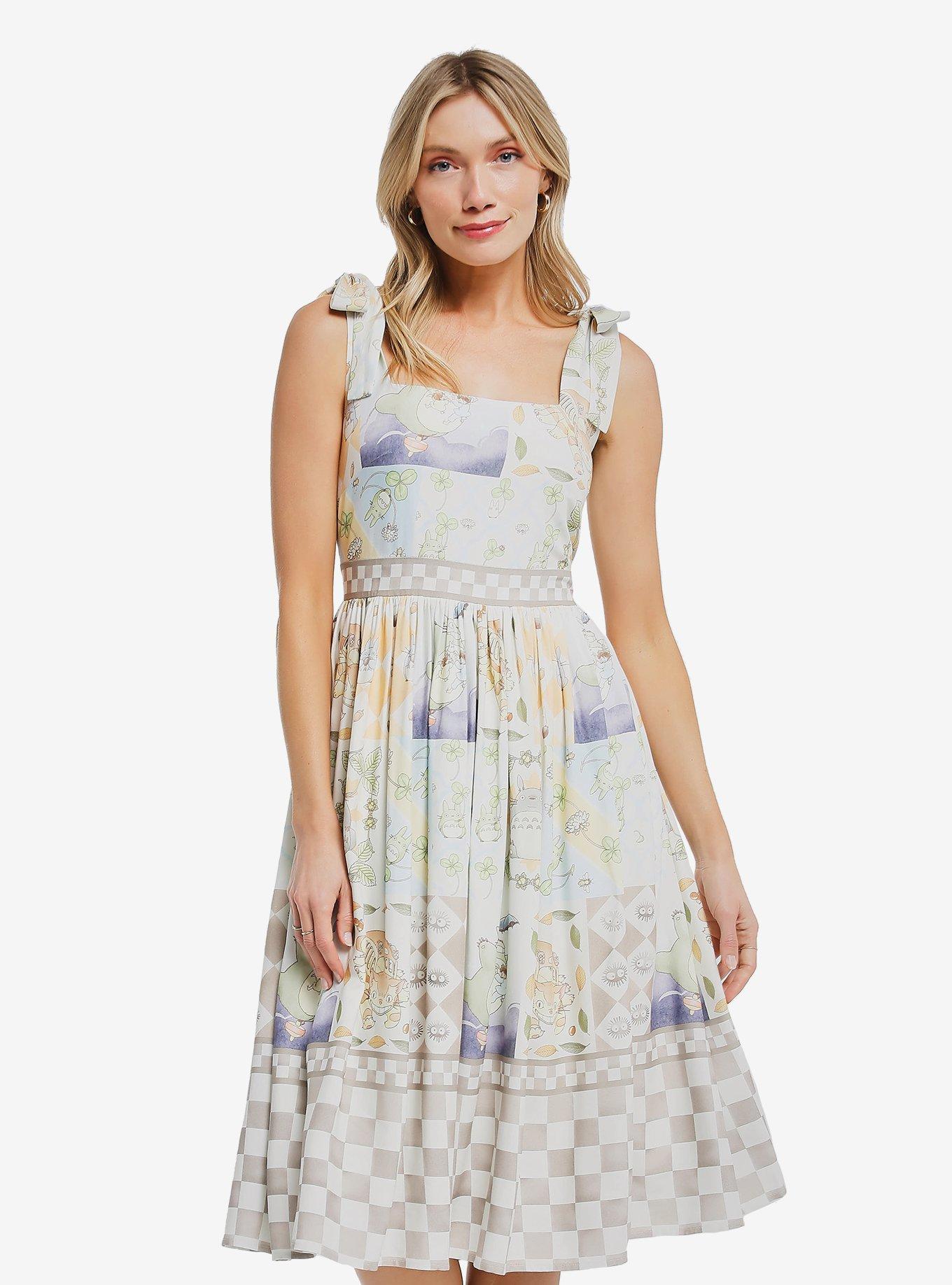 Studio Ghibli My Neighbor Totoro Mosaic Midi Dress — BoxLunch Exclusive, MULTI, hi-res