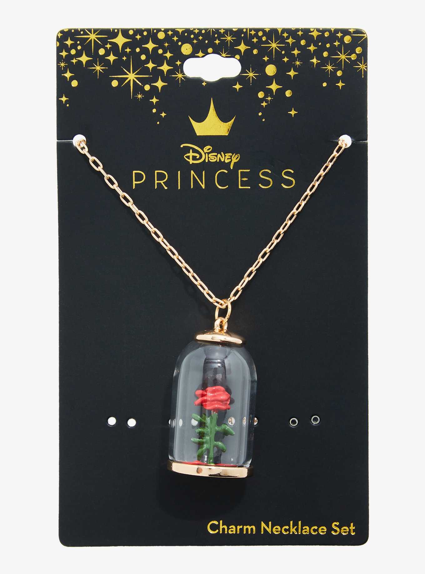 Disney Beauty And The Beast Enchanted Rose Necklace, , hi-res