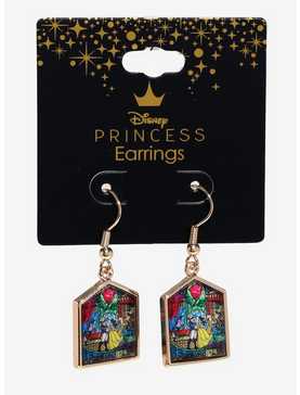Disney Beauty And The Beast Stained Glass Drop Earrings, , hi-res
