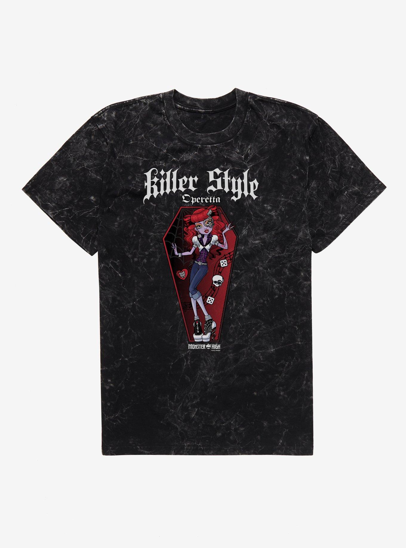 Monster High Operetta Killer Style Mineral Wash T-Shirt, BLACK MINERAL WASH, hi-res