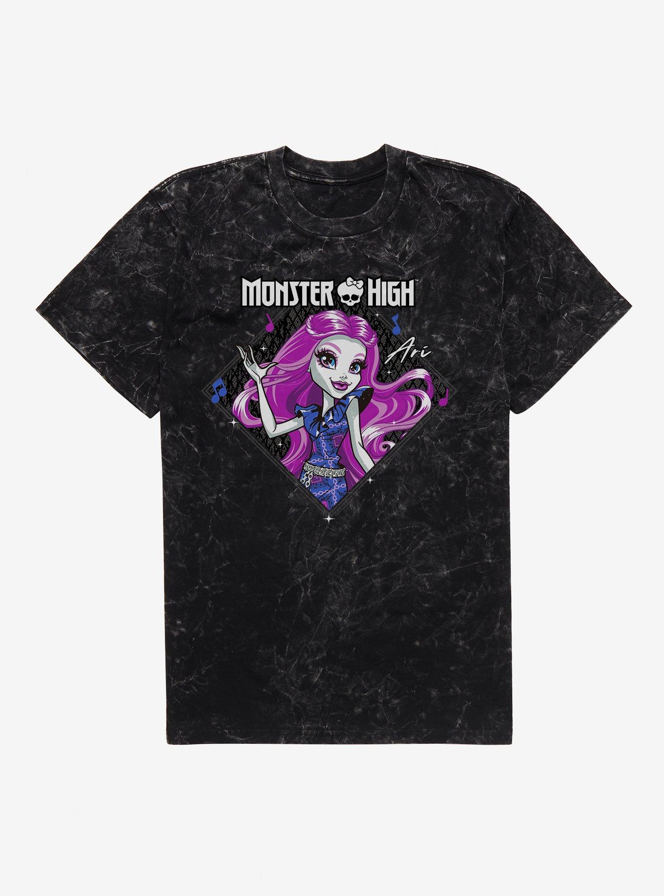 Monster High Ari Hauntington Mineral Wash T-Shirt, BLACK MINERAL WASH, hi-res