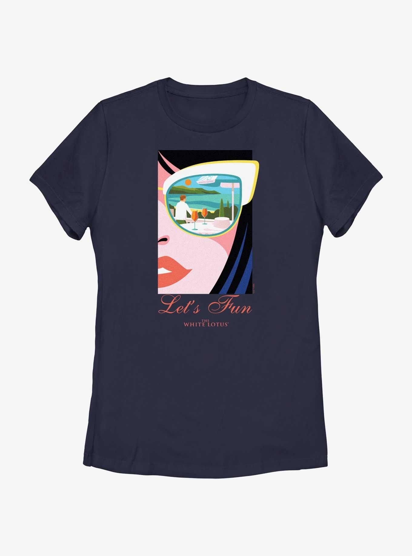 The White Lotus Let's Fun Womens T-Shirt, NAVY, hi-res