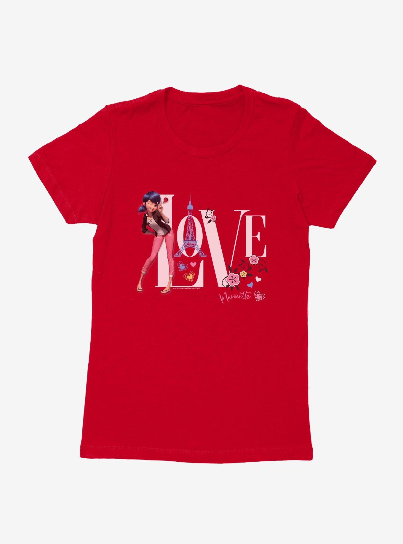 Miraculous Ladybug Marinette Love Paris Womens T-Shirt, RED, hi-res