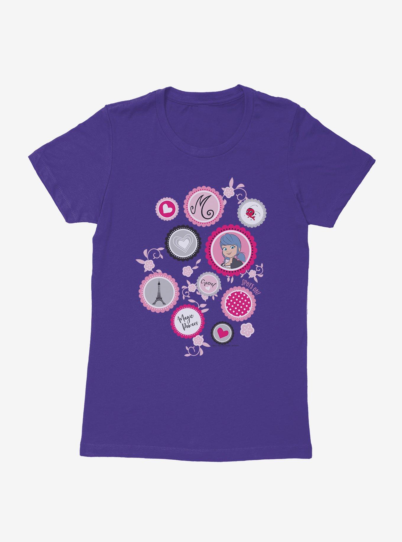 Miraculous Ladybug Marinette Stamps Womens T-Shirt, PURPLE RUSH, hi-res