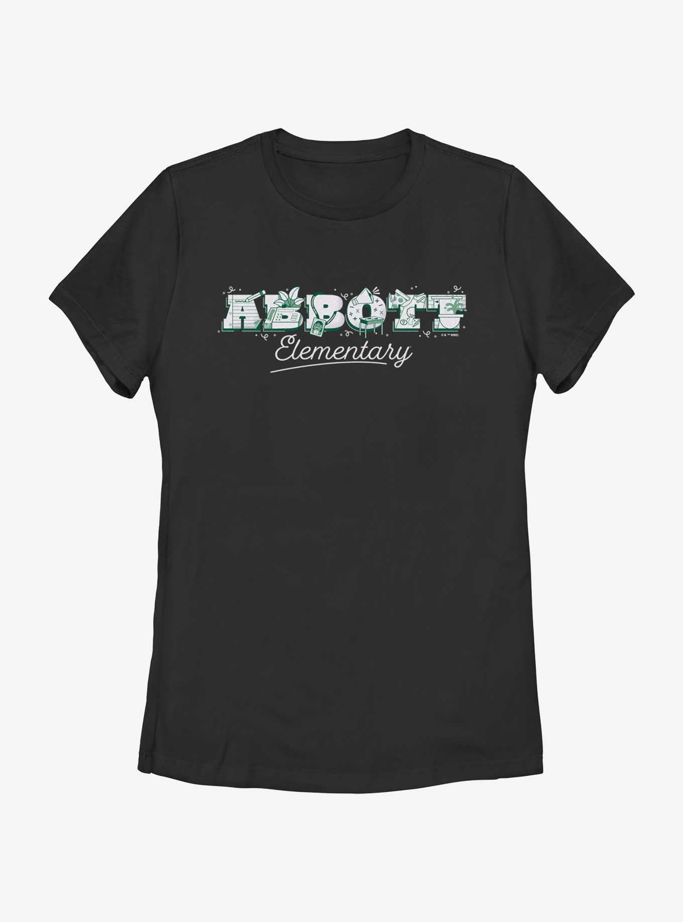 Abbott Elementary Graphic Logo Womens T-Shirt, BLACK, hi-res