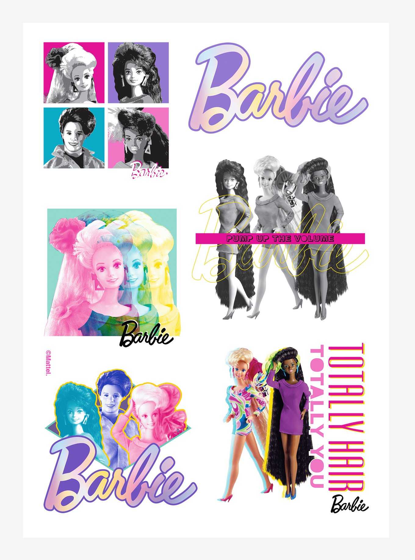 Barbie Totally Hair Kiss-Cut Sticker Sheet, , hi-res