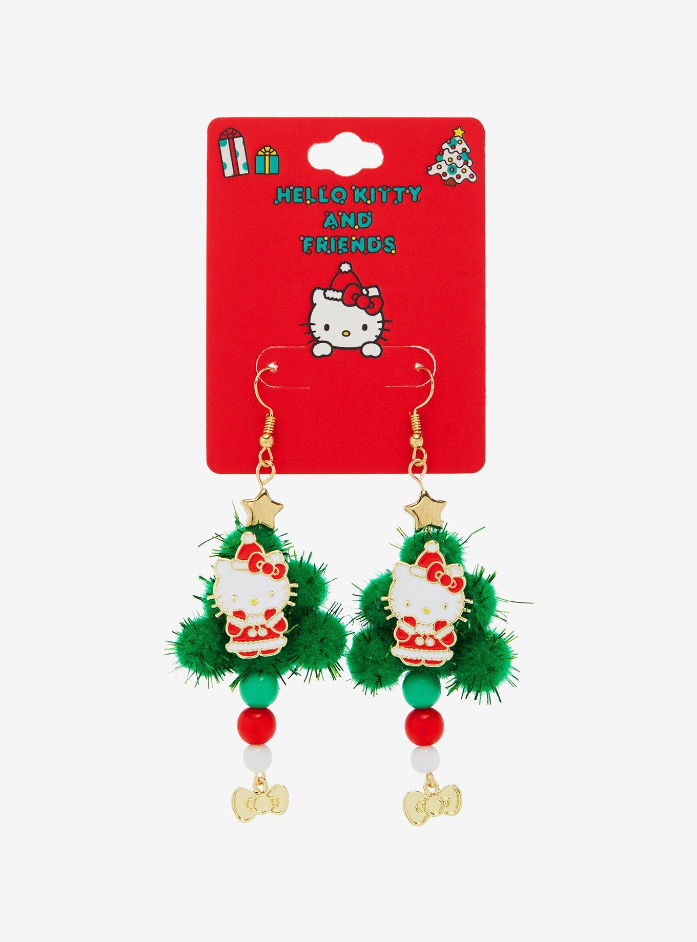 Hello Kitty Christmas Tree Drop Earrings, , hi-res