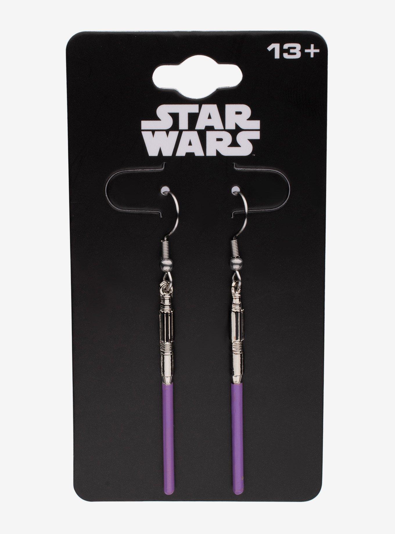 Star Wars Mace Windu Lightsaber Drop Earrings, , hi-res