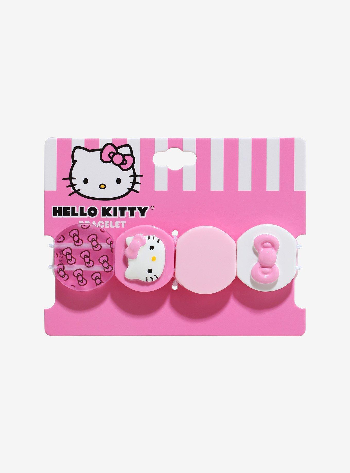 Hello Kitty Pink & White Icons Bead Bracelet, , hi-res