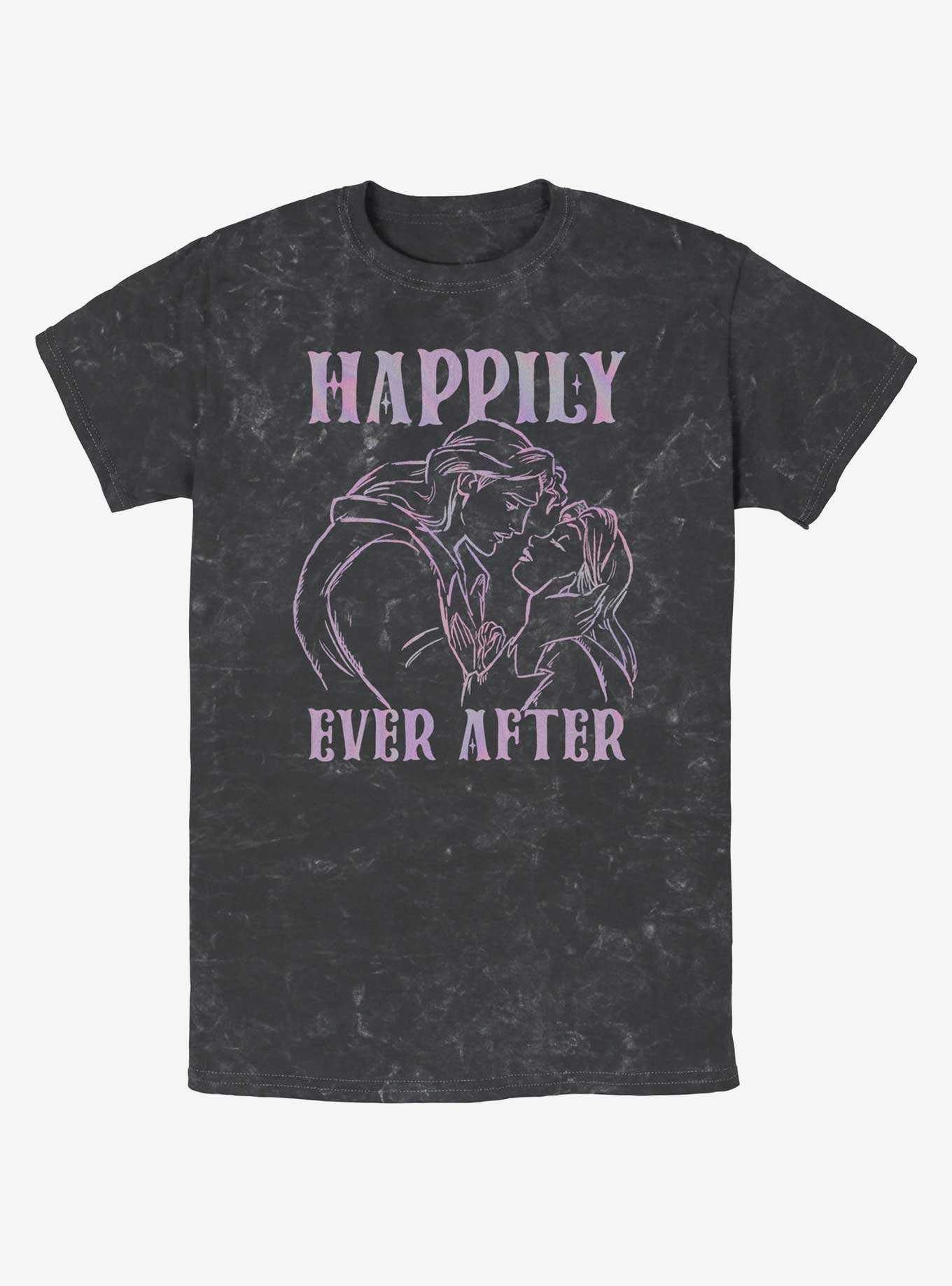 Disney Beauty and the Beast Happily Ever After Belle and Adam Mineral Wash T-Shirt, , hi-res