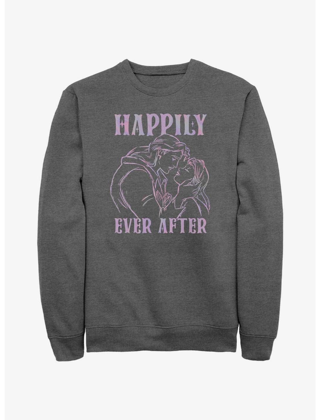 Disney Beauty and the Beast Happily Ever After Belle and Adam Sweatshirt, CHAR HTR, hi-res