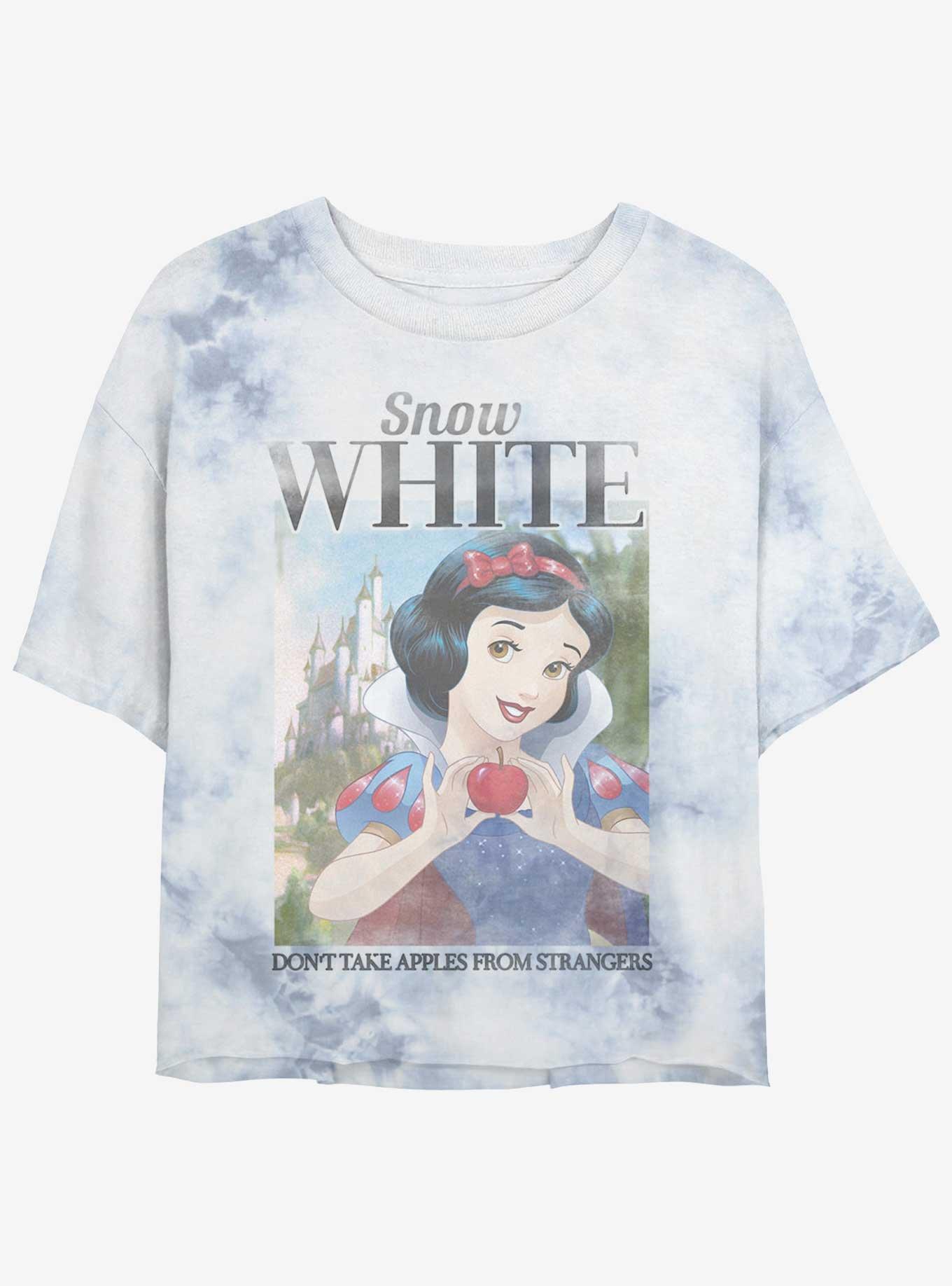 Disney Snow White and the Seven Dwarfs Don't Take Apples From Strangers Girls Tie-Dye Crop T-Shirt