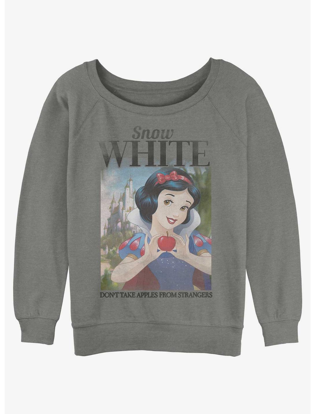 Disney Snow White and the Seven Dwarfs Don't Take Apples From Strangers Girls Slouchy Sweatshirt, GRAY HTR, hi-res