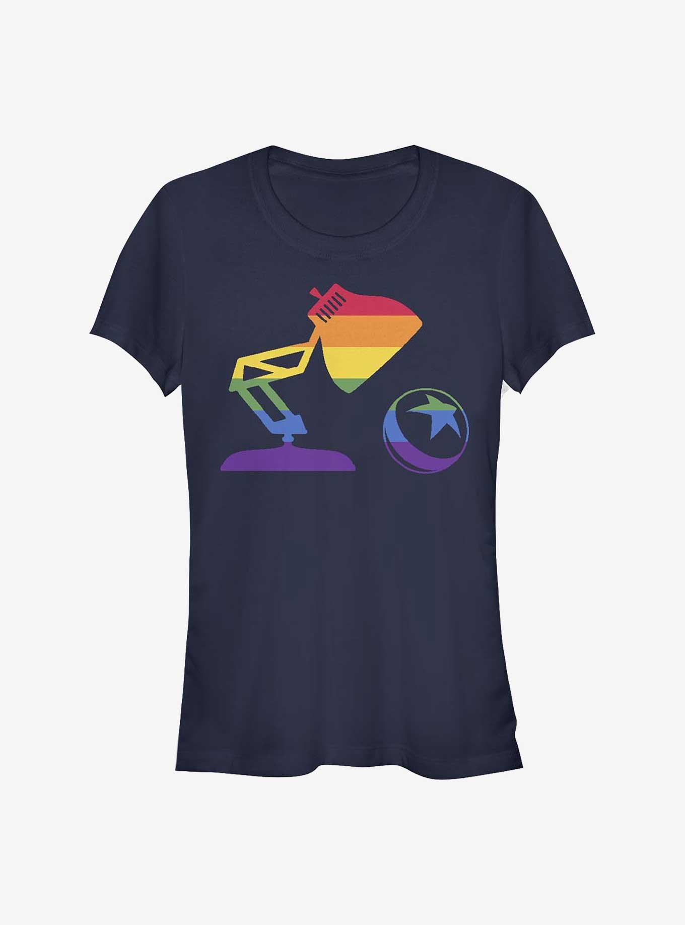 Pixar Luxo Rainbow Logo Girls T-Shirt, NAVY, hi-res