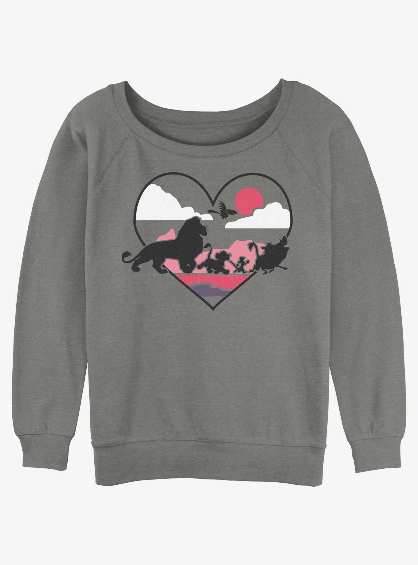 Disney The Lion King Love From The Savanna Girls Slouchy Sweatshirt, GRAY HTR, hi-res