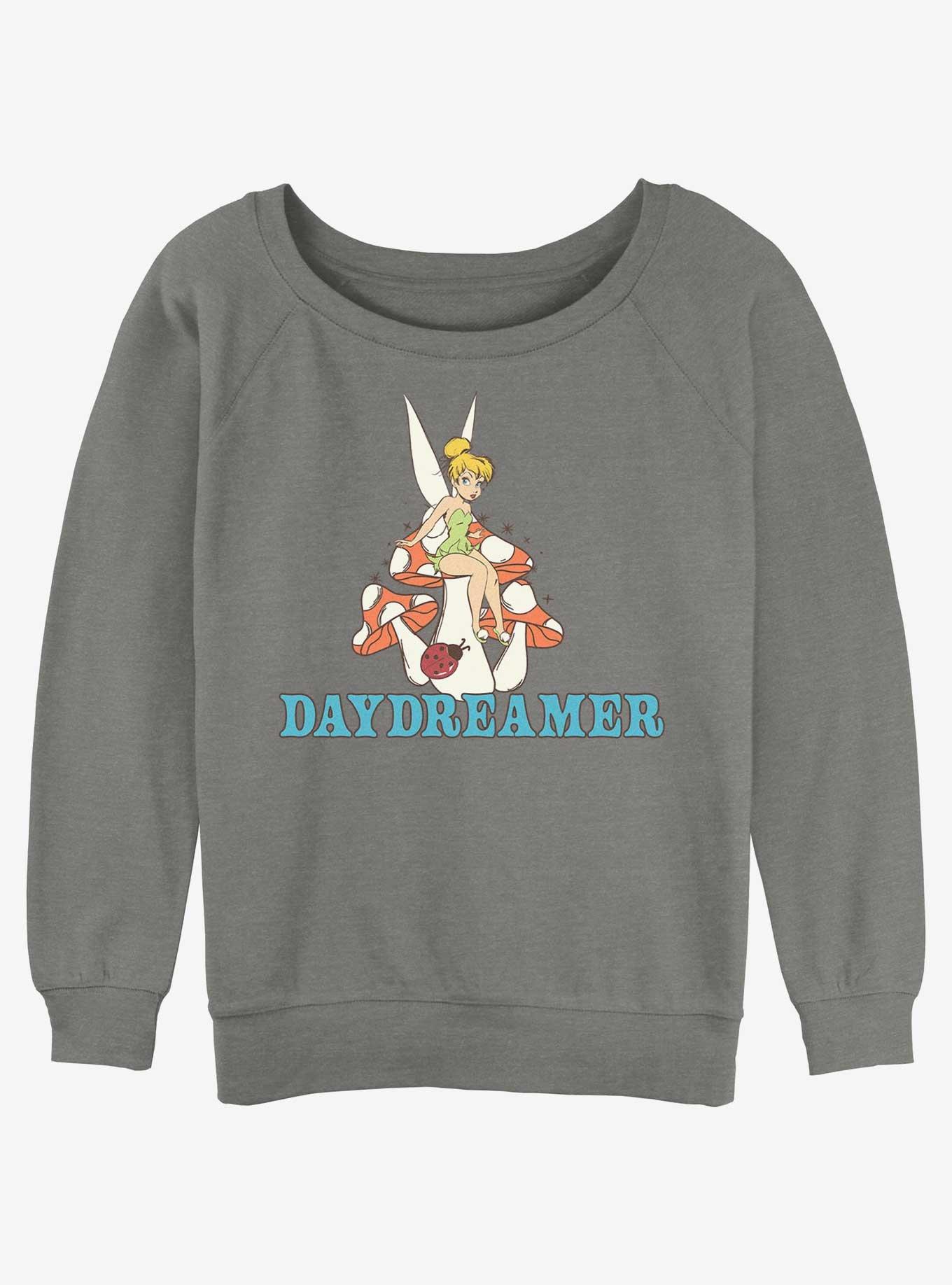 Disney Tinker Bell Day Dreamer Girls Slouchy Sweatshirt, GRAY HTR, hi-res