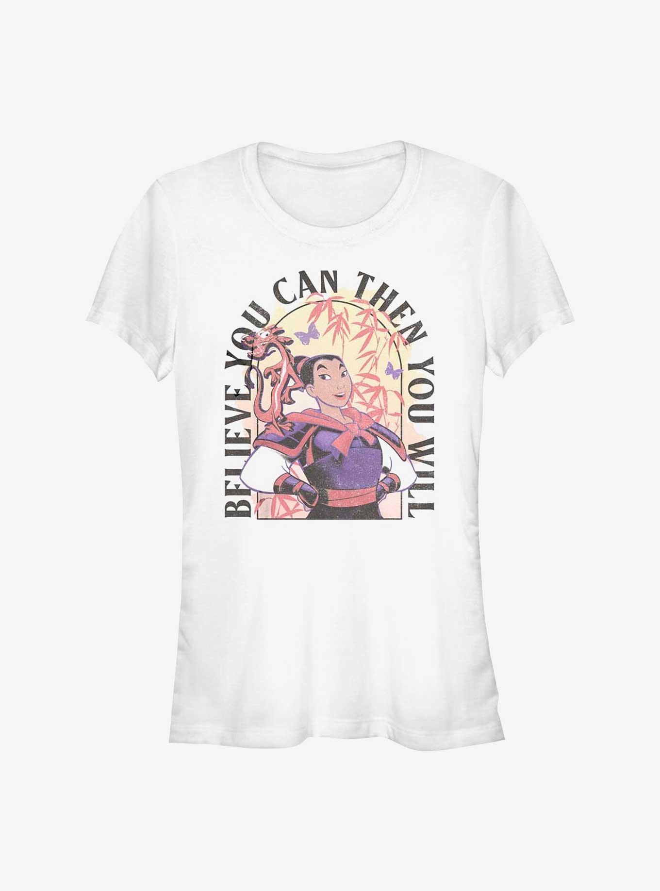 Disney Mulan Believe You Can Girls T-Shirt, WHITE, hi-res