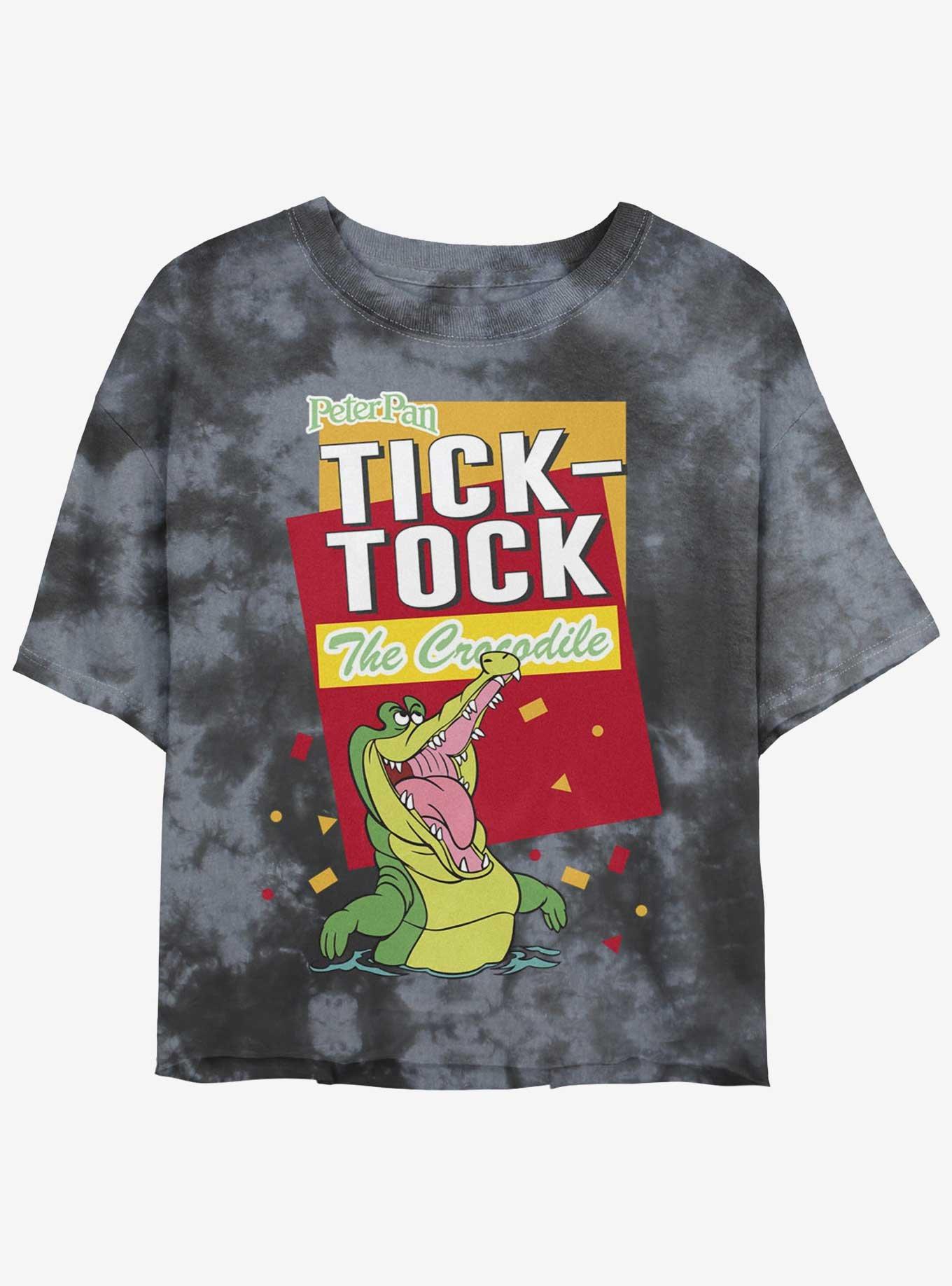 Disney Tinker Bell Tick Tock The Crocodile Girls Tie-Dye Crop T-Shirt, BLKCHAR, hi-res