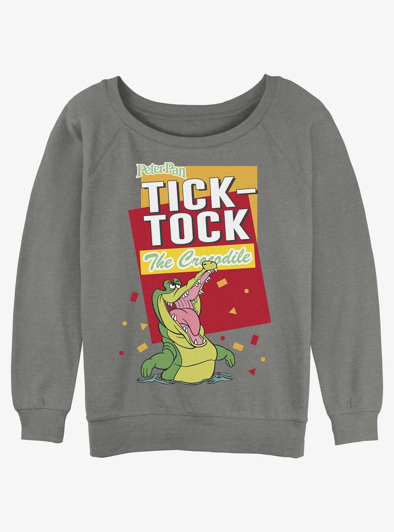 Disney Tinker Bell Tick Tock The Crocodile Girls Slouchy Sweatshirt, GRAY HTR, hi-res