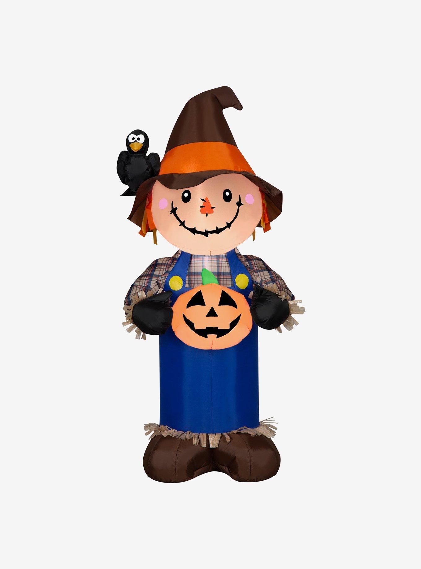 Scarecrow with Jack-O'-Lantern Airblown, , hi-res