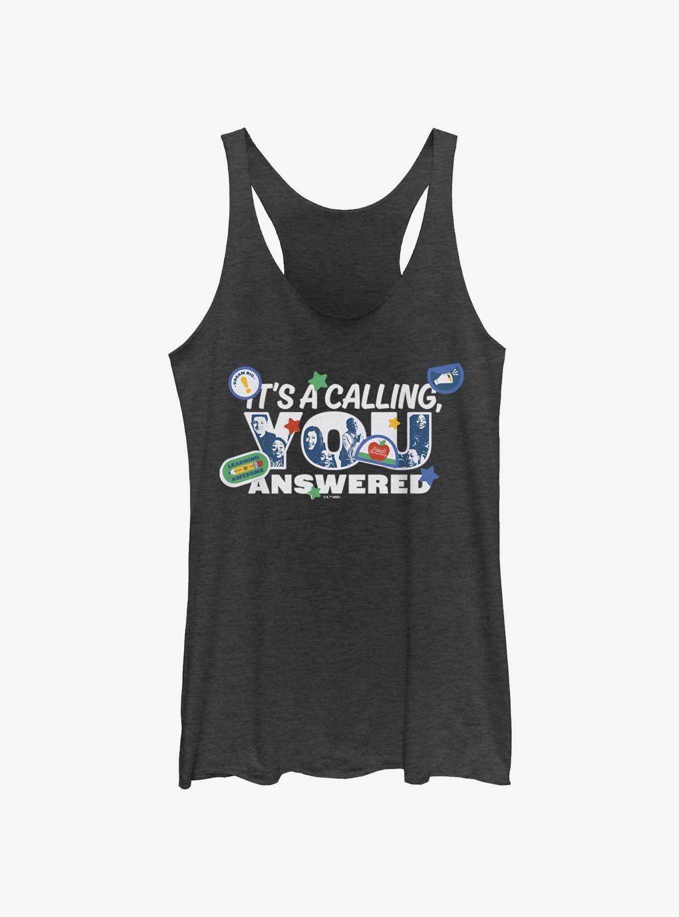 Abbott Elementary It's A Calling, You Answered Womens Tank Top, BLK HTR, hi-res