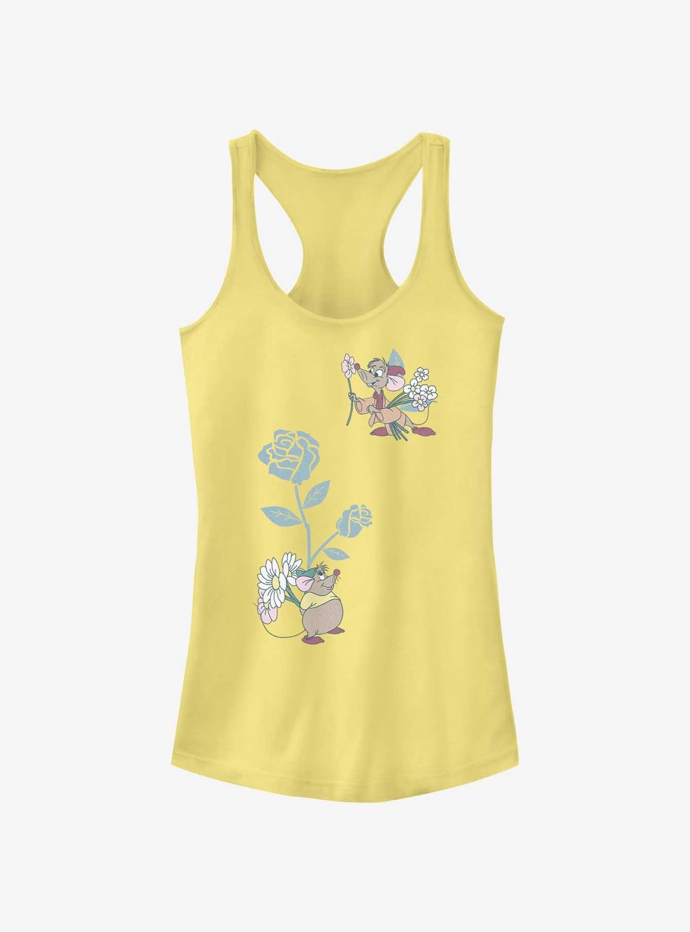 Disney Cinderella Jaq and Gus Mice Flowers Girls Tank, BANANA, hi-res