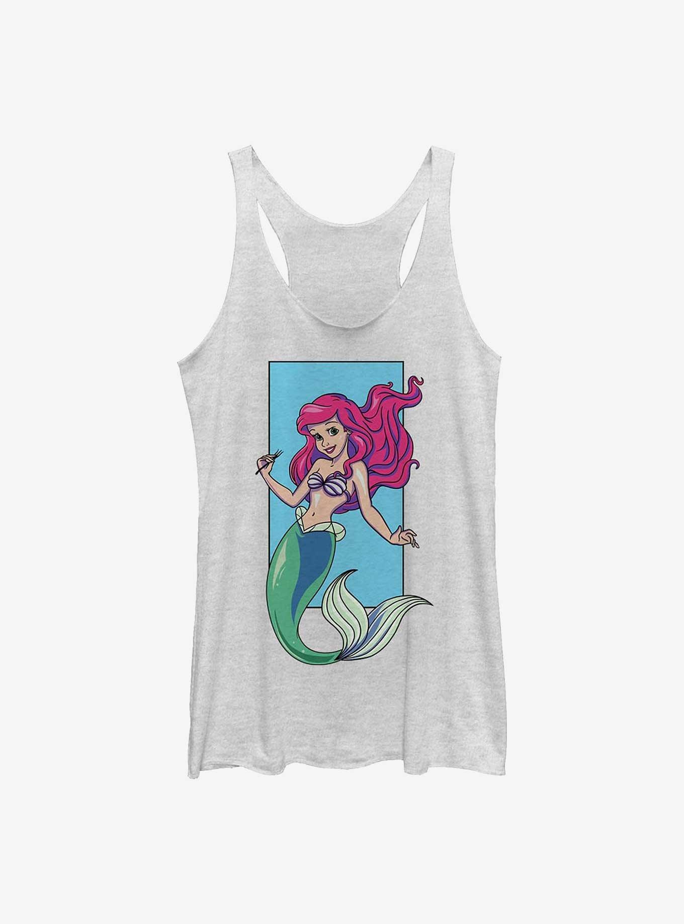 Disney The Little Mermaid Ariel Portrait Girls Tank, WHITE HTR, hi-res