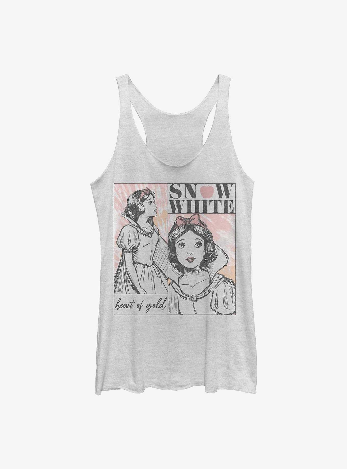 Disney Snow White and the Seven Dwarfs Heart of Gold Girls Tank, WHITE HTR, hi-res