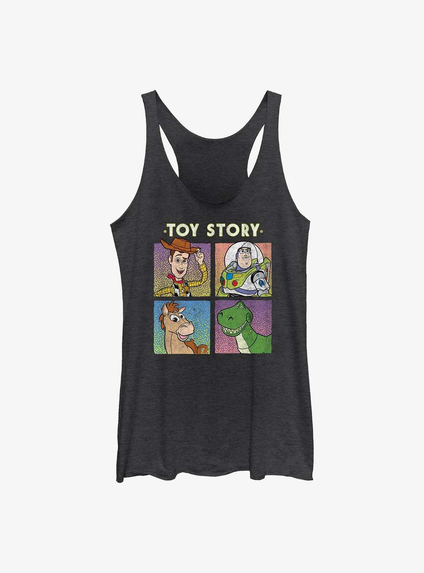 Disney Pixar Toy Story Woody Buzz Rex and Bullseye Girls Tank, BLK HTR, hi-res